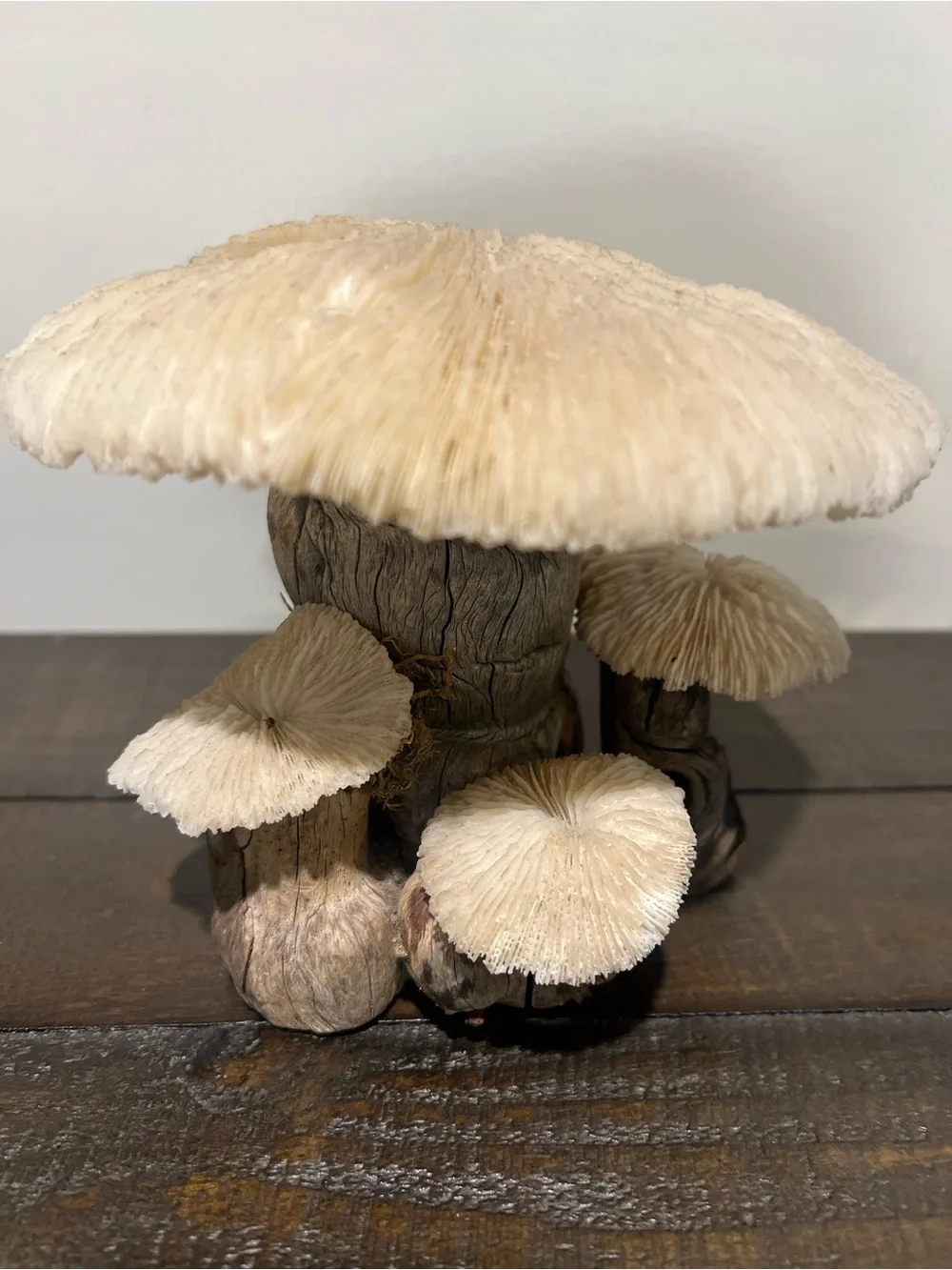 Neutral Coral Mushroom Cluster Sculpture - Cream & Brown 1960’s MCM